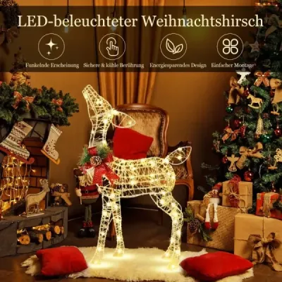 Taurul pre luminat de Craciun decor gradina mica cu 50 de lumini LED si 4 ancore etaj