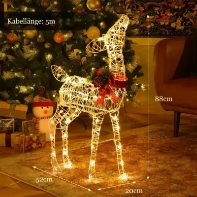 Taurul pre luminat de Craciun decor gradina mica cu 50 de lumini LED si 4 ancore etaj