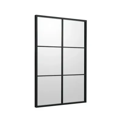 Oglindă dreptunghiulară cu cadru metalic decorativ de perete oglindă agățat