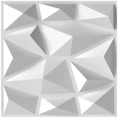 50 piese panouri de perete 3D diamant 30 x 30 cm perete placat decorare perete alb 4,5m2