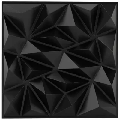 20 piese panouri de perete 3D diamant 50 x 50 cm perete acoperire perete decor negru 5m2