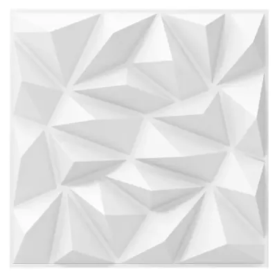 20 piese panouri de perete 3D diamant 50 x 50 cm perete placat decorare alb 5m2