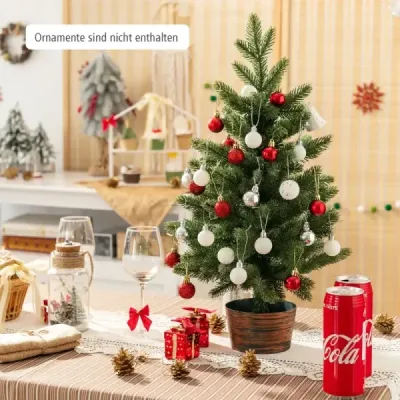 60 cm înălţime copac artificial de masă uniluminat artificial pom de Crăciun verde