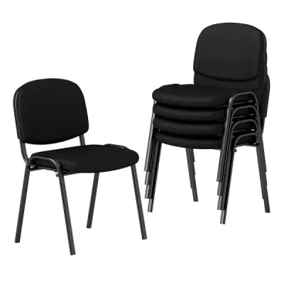 Set de 5 scaune camera de asteptare stivuite scaune receptie-oaspeti cu scaun cascada negru