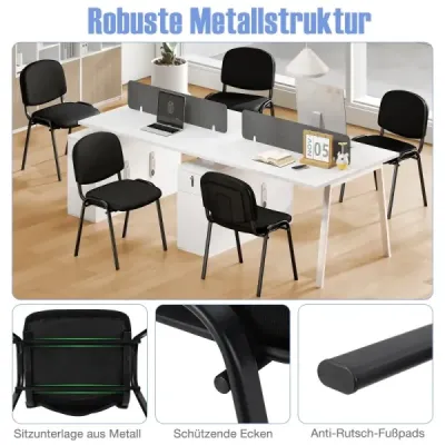 Set de 5 scaune camera de asteptare stivuite scaune receptie-oaspeti cu scaun cascada negru