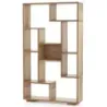 Librărie modernă cu rafturi deschise şi protecţie înclinată Raft geometric multifuncţional Natura