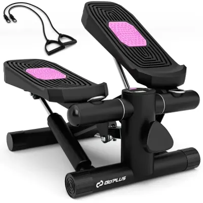 Mini-Stepper cu benzi de rezistenţă Twist Stepper cu rezistenţă reglabilă Negru
