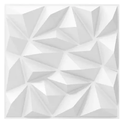 20 piese panouri de perete 3D diamant 50 x 50 cm perete placat decorare alb 5m2