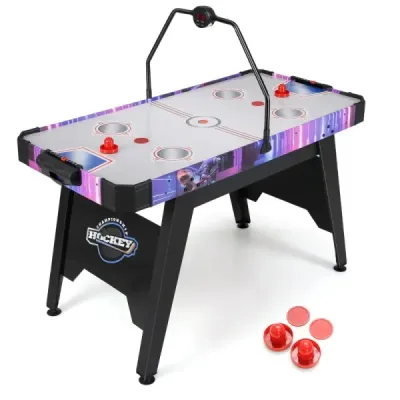 144 cm Masă de arcade Airhockey cu motor puternic 12V și ecran digital LED negru