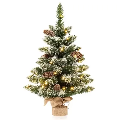 64 cm mare iluminat mini pom de Crăciun Fulg de nea artificial mic Christbaum Green