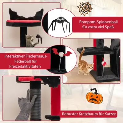 134 cm Scratch cu coloane Scratch & Cat Cave & Platforms Cat Tree Alpinism copac