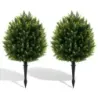 2 Set artificial Cypress Ball cu căpșuni rezistente la vreme de artă plante artificiale copac