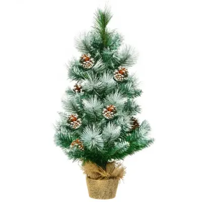 Mini pom artificial de Craciun cu decor pin 60 cm