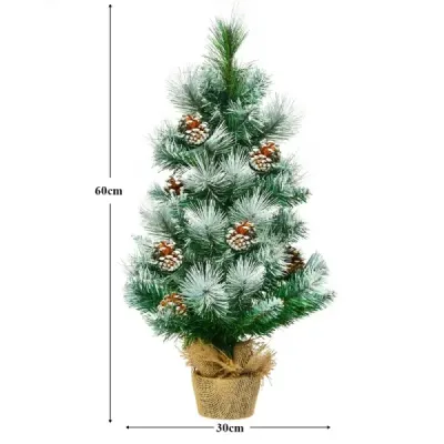 Mini pom artificial de Craciun cu decor pin 60 cm