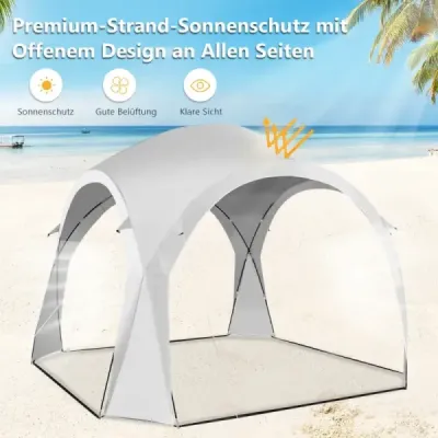 Cort mare de acoperiș în aer liber Protecţie solară cu sac de transport pentru 6-8 persoane Alb