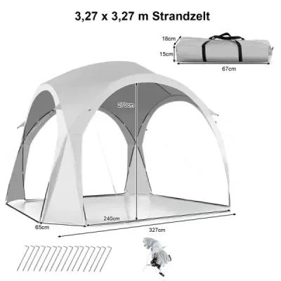 Cort mare de acoperiș în aer liber Protecţie solară cu sac de transport pentru 6-8 persoane Alb