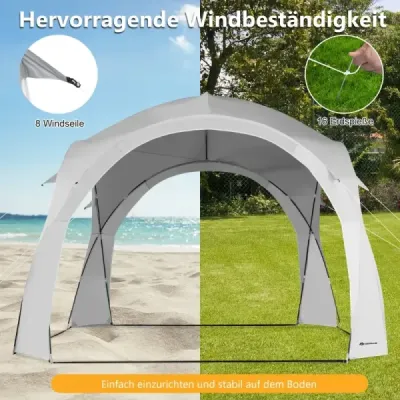 Cort mare de acoperiș în aer liber Protecţie solară cu sac de transport pentru 6-8 persoane Alb