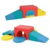 7 tlg. Climbing bloc set de spumă moale joc sală de sport de piele PU Alpinism Structura multicolor