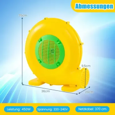 450W Ventilator pentru Hupfburg Air Blower cu mâner & podea Anchor Fan Pump