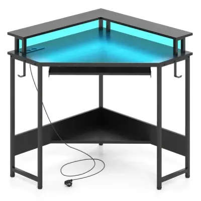 Tastatură cu stație de încărcare & LED &amp; stand de monitorizare Black