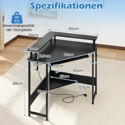 Tastatură cu stație de încărcare & LED &amp; stand de monitorizare Black
