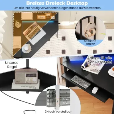 Tastatură cu stație de încărcare & LED &amp; stand de monitorizare Black