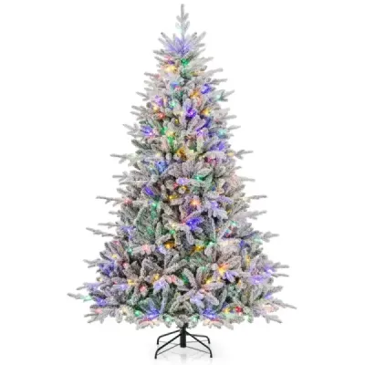 218 cm mare turma pom de Crăciun artificial pom de Crăciun cu 8 moduri de lumină 350 lumini LED multicolor