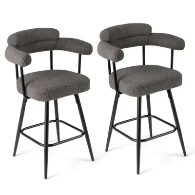 Al doilea set Bar Stool căptuşit Theken Stool 360° Scaun rotativ Bistrohocker Grau