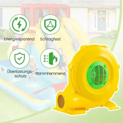 Pompă portabilă de aer suflantă 850W cu mânere și ancore de podea galbene