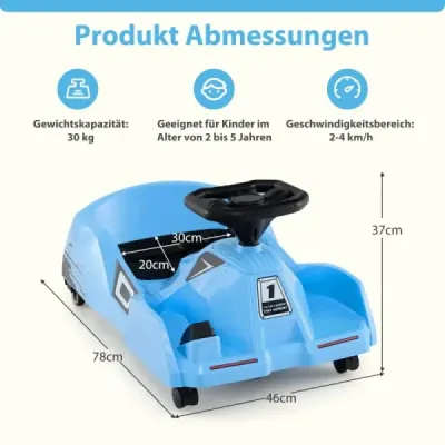 Curățare electrică Go-Kart 12 V masina de curse cu telecomanda de 3 viteze Blue