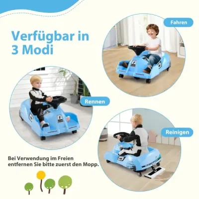 Curățare electrică Go-Kart 12 V masina de curse cu telecomanda de 3 viteze Blue