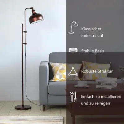 Lampă cu înălțime reglabilă și lampă cu cap și cadru metalic de citire