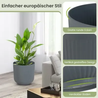 2 ghivece de plantat vase cu găuri de drenaj ghivece decorative de flori gri