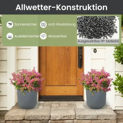 2 ghivece de plantat vase cu găuri de drenaj ghivece decorative de flori gri