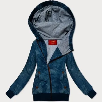 Tricou potrivit pentru femei cu blocare asimetrică LHD albastru închis (AMG-61)