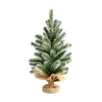 50 cm mare artificial mini pom de Crăciun copac de Crăciun mic pentru masă verde + alb