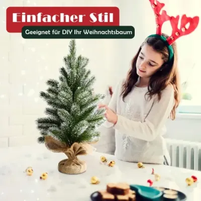 50 cm mare artificial mini pom de Crăciun copac de Crăciun mic pentru masă verde + alb