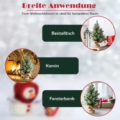 50 cm mare artificial mini pom de Crăciun copac de Crăciun mic pentru masă verde + alb