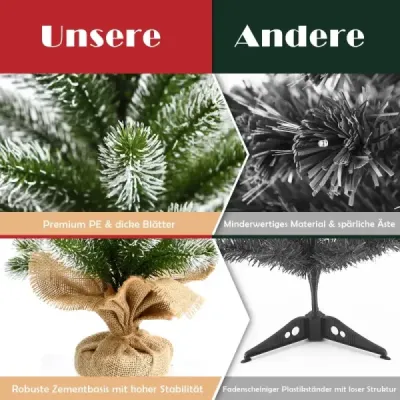 50 cm mare artificial mini pom de Crăciun copac de Crăciun mic pentru masă verde + alb