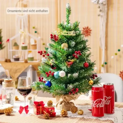 60 cm masă mare pom de Crăciun copac realist de Crăciun cu pășune PVC și fructe de pădure verde