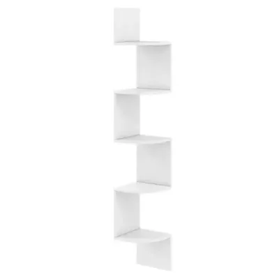 5 etaje agățat colț raft bookcase perete montat Schweberegal alb