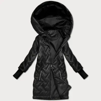 Prešívaná bunda s kapucňou MODA2290BIG čierna