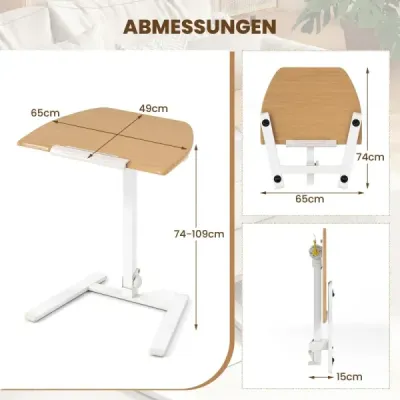 inaltime masa laterala reglabila cu 90° tabel înclinat de sus & roluri Stand de birou stand pliabil