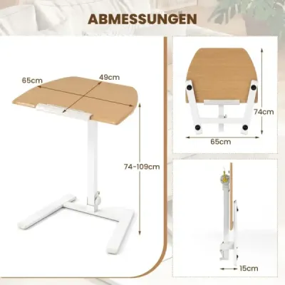 inaltime masa laterala reglabila cu 90° tabel înclinat de sus & roluri Stand de birou stand pliabil