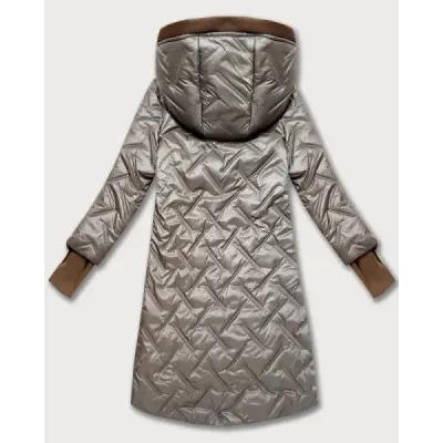 Prešivaná dámska jesenná bunda MODA2291BIG  béžová
