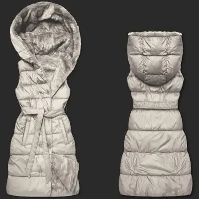 Vestă de blană pufoasă cu două fețe groasă (P3-6035-62)