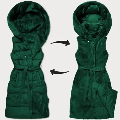 Vestă groasă cu blană pufoasă cu două fețe (P3-6035-33)