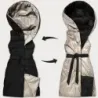 Vestă bej negru cu două fețe (P3-6016-1+62)