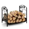 raft lemn de foc metal grele lemn de foc raft 48 x 34 x 41 cm Negru