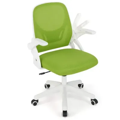 Scaun de birou ergonomic cu brațe pliabile și funcția Wipp Scaun birou verde